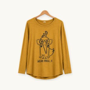 Gallina Ribelle con gli occhiali — T-shirt ocra