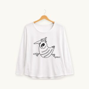 Gallina Ribelle in corsa — T-shirt bianca