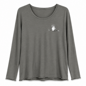 Gallina Ribelle in corsa — T-shirt grigio vintage