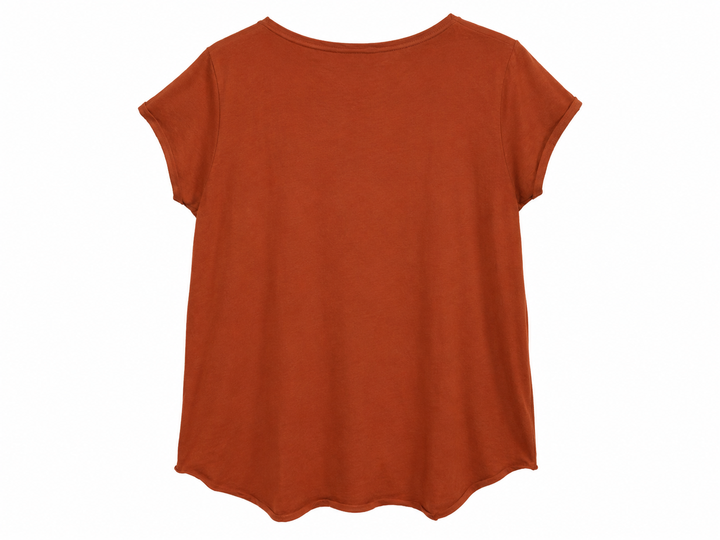 Retro della T-shirt color terracotta Gallina Ribelle con le cuffie