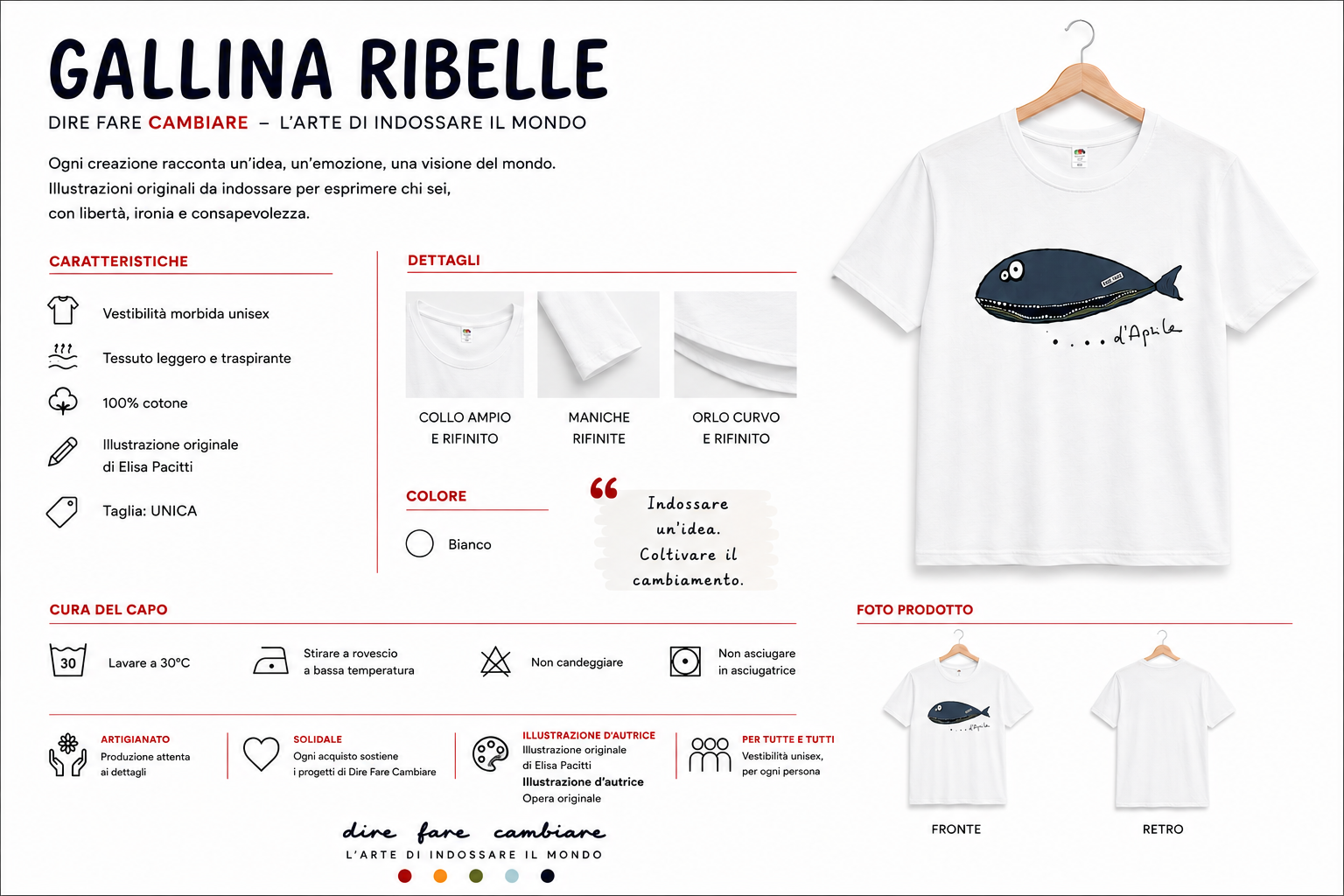 Scheda prodotto della T-shirt Balena d’Aprile