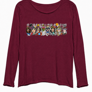 Voci che cambiano il mondo — maglia bordeaux a manica lunga, fronte
